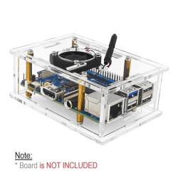 Acrylic Case Compatible for Orange Pi 3B V2.1  Orange Pi 4A with Cooling Fan